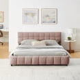 thumbnail image 4 of Hassch Platform Bed, Queen Size Modern Upholstered Grounded Bed Frame with Four Storage Drawers, Chenille Fabric, Beige, 4 of 9