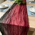 thumbnail image 2 of Leodye 1PCS Gradient Crinkled Sheer Gauze Table Runner, Transparent Table Flag for Wedding and Party Table Decor -70.86*35.43in, 2 of 6