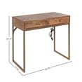 thumbnail image 2 of Casartis Living Mid-Century Wood and Metal Writing Desk in Brown/Gold, 2 of 5