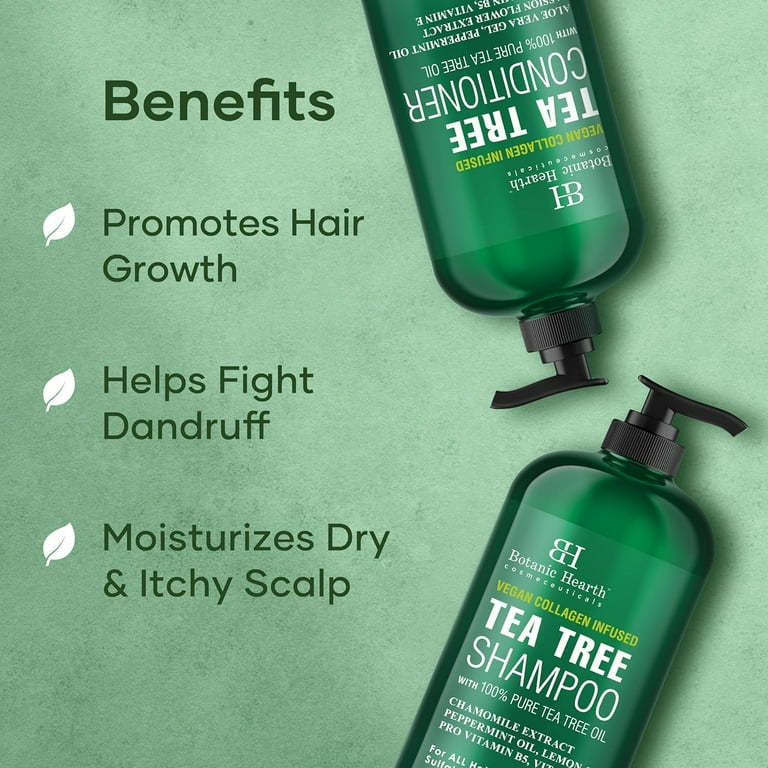 Botanic Hearth Tea Tree Shampoo and Conditioner Set with Vegan Collagen - 16 fl oz Each