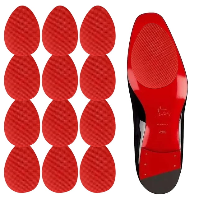 Plantillas antideslizantes MaziZhang de silicona roja, 12 piezas