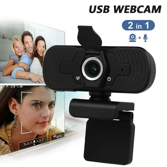 1080P Full HD USB Webcam for PC Desktop & Laptop Web Camera w/ Microphone FHD With Lens Cap
