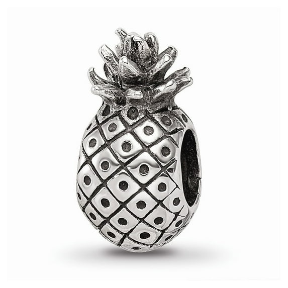 Fancy Bead White Sterling Silver Themed 13.64 mm 6.36 Reflections Pineapple Bead