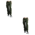 thumbnail image 4 of Minnieouse Otoño primavera mujer pantalones con bolsillos senderismo niñas estilo Casual Retro Jeans algodón pierna ancha Cargo pantalones ropa Verde S 2Conjunto, 4 of 6