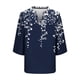 thumbnail image 4 of Xuyuer Women's 3/4 Length Sleeve Tops V Neck Casual Vacation Loose Fit S-5XL Ruffle Cuffs Shirts Dressy Flowy Tunic Tops Hawaiian Shirts Summer Floral Printed Shirt Casual Soft Tunic Tops, 4 of 5