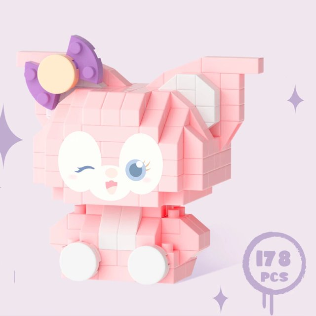 Sanrio Anime bloques de construcción Kawaii Hello Kitty Kuromi MyMelody Cinnamoroll Diamond Building Blocks Doll Toy, regalo de cumpleaños para niños