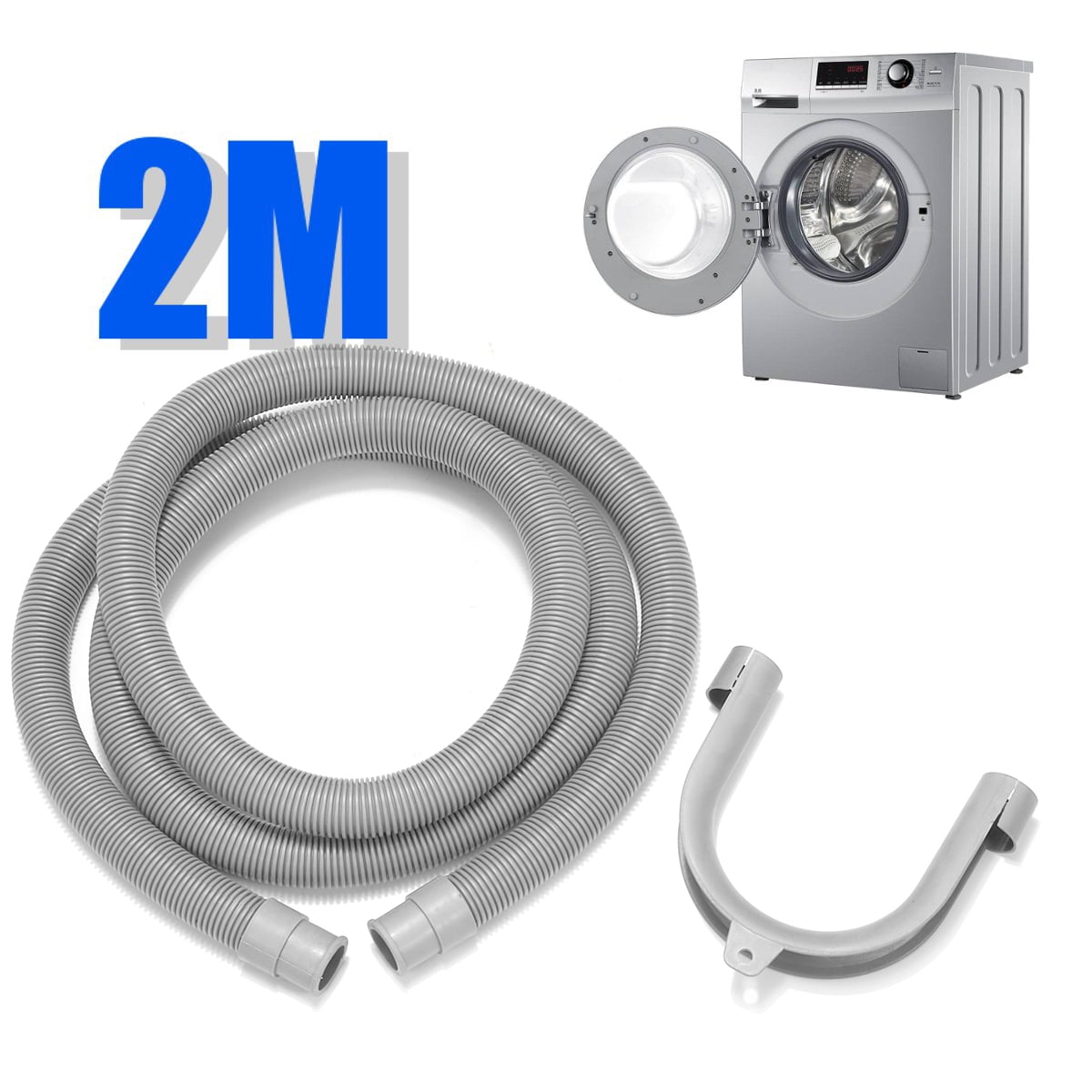 78.7" Length PVC Washing Machine Flexible Elbow Waste Water Drain Hose