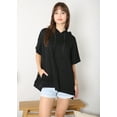 thumbnail image 5 of Fashion Womens Oversized Short Sleeve Hoodie Side Slits Pullover Sweater Top, 5 of 6