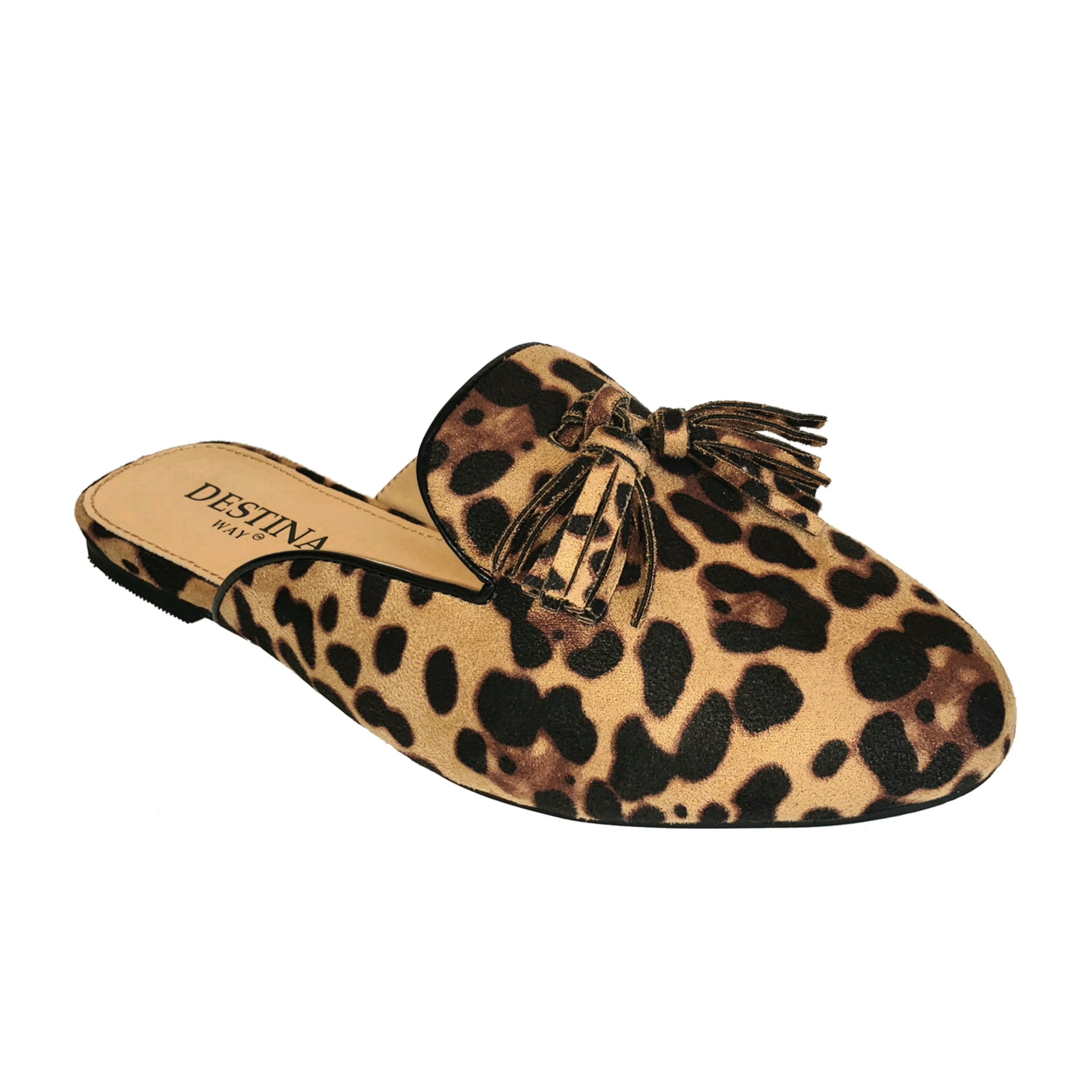 slip on leopard mules