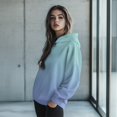 thumbnail image 2 of COEQINE Sweatshirts Pullover Oversized Long Sleeves Women's Hoodies Casual Wear Loose Comfy Fit Cozy Lightweight Blue Gradient Hooded Sweatshirt Fashion Y2K Outfits Clothes, S, 2 of 7