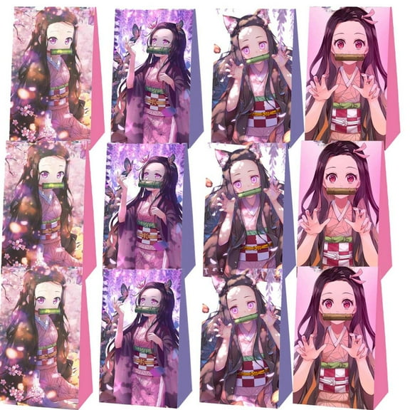 Demon Girl Nezuko Goodie Bags Party Favor Candy Decorations Treat Supplies Birthday