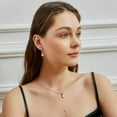 thumbnail image 3 of 18K White Gold Plated White Fire Opal Birthstone Drop Earrings for Women, 3 of 7