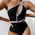 thumbnail image 2 of WREESH Womens One Piece Swimsuits Fashion Solid Color Comfortable Loose Sleeveless Swimsuit Top Blouse Casual Bathing Suits Black, 2 of 9