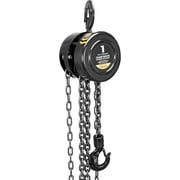 Torin 1 Ton Manual Hand Lift Steel Chain Block Hoist with 2 Hooks,2000 lb Capacity,Black