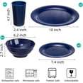 thumbnail image 2 of 16 Pack Plastic Dishes Set for 4, Unbreakable Plates and Bowls Sets, Lightweight Bowls with Plates, Cups,  Dinnerware Set for Camping Picnic, Kitchen Dishes, Microwave Safe, 2 of 6