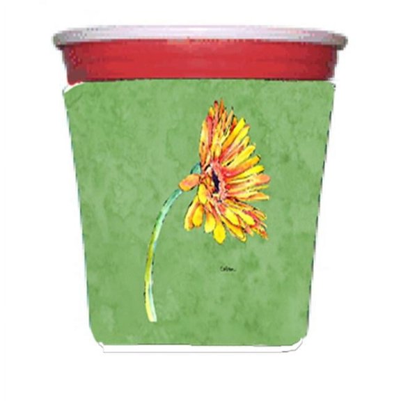 Carolines Treasures 8854RSC Gerber Daisy Orange Red Solo Cup bottle sleeve Hugger - 16 To 22 oz.
