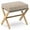 Naturel - Brun, variante sur Tabouret Repose-Pieds Pliable Ottoman, Repose-Pieds Moderne avec Pieds en X en Bambou et Coussin en Mousse Épaisse, Tabourets Repose-Pieds Pliants Petits Rembourrés pour Chambre Salon, Tabouret Chaise Coiffeuse (Blanc - Blanc)