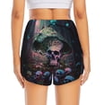 thumbnail image 4 of Uemuo Forest Mushroom Skull Pattern Women's Athletic Shorts High Waisted Running Shorts with Liner Pockets Gym Elastic Workout Shorts-Small, 4 of 9