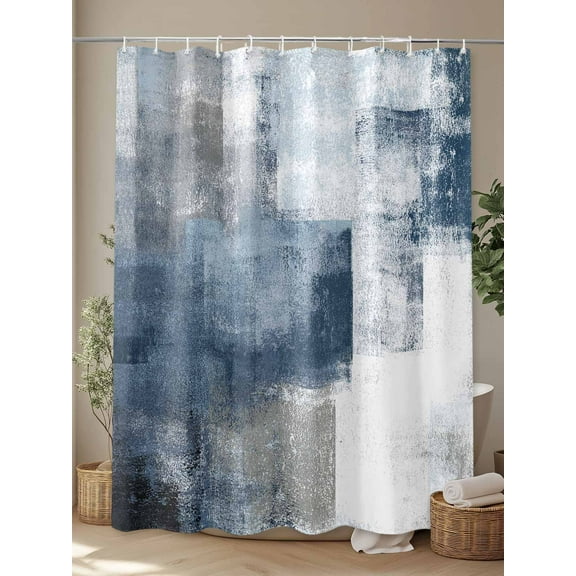 Shower Curtain, Mottled Abstract Color Block Waterproof Shower Curtain Set with Hooks for Bathroom Showers,Stalls and Bathtubs,72x72In Vintage Oil Painting Art