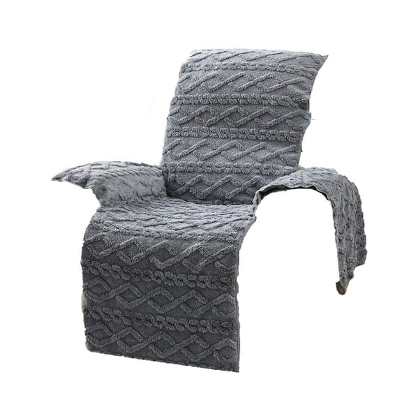 Hiroekza Luxury Velvet Recliner Sofa Cushion Chair Cover - Non-Slip Sofa Protector with Elastic Straps Gray