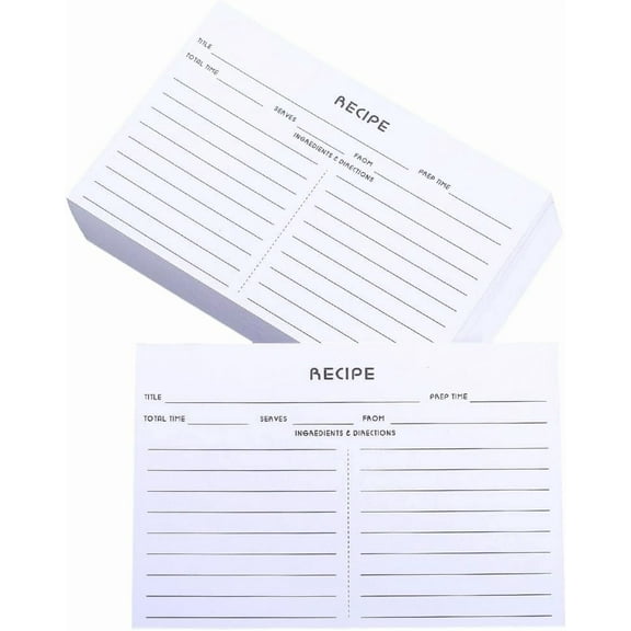 50Pcs 4 x 6 Inch Food Recipe Cards Recipe Blank Cards White Rectangle Paper Writable Vintage Double Sided Thick Craft Cardstock Sheets Accessories