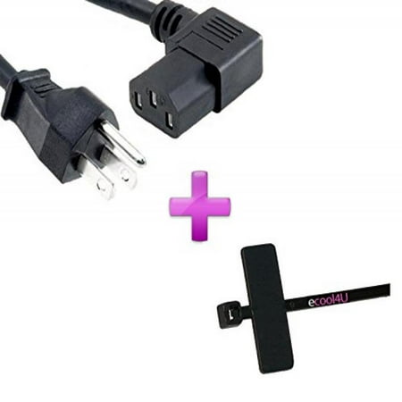 90 Degree 3 Prong AC Power Cord Cable Plug For BenQ XL2420TE XL2720T GW2255 RL2455HM LED LCD Monitor + eCool4U Cable