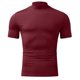 thumbnail image 3 of Hombres Manga Corta Top Alta Elasticidad Color Puro Cuello Alto Slim Fit Camiseta Interior Jersey, 3 of 6