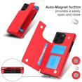 thumbnail image 6 of CoverTrend Wallet Case for iPhone 16 Pro, Crossbody Shoulder Strap RFID Blocking Card Holder Magnetic Flip Folio Purse, Shockproof Leather Strap Case for iPhone 16 Pro, Red, 6 of 8