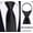 Black Fine Lines, variant on Men's Pre-tied Black Zipper Tie - No Knot Easy to Wear, Solid Twill Woven Ribbed Texture, Formal Business Dress Tie for Men Black Fine Lines