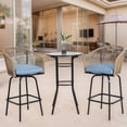 thumbnail image 2 of 3-Piece Outdoor Bar Set, Patio Bar Table and Chairs Set, Bar Height Patio Set - 2 x Swivel Bar Chairs , 1 x Round Bar Table (Blue), 2 of 12