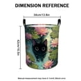 thumbnail image 4 of Cat Swimming Among Lotus Print Extra Large Foldable Laundry Basket  Stylish  Easy to Use for Bedroom Bathroom  Laundry Room  Oxford Fabric Storage Bin, 4 of 9