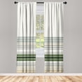 thumbnail image 2 of Ambesonne Boho Curtains, Abstract Bohemian Stripes Art, Pair of 28"x63", Eggshell Olive Green, 2 of 2