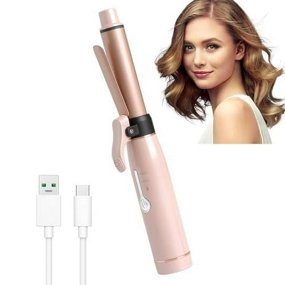 Cordless Small Curling Iron 3/4 Inch Barrel,Mini Hair Curler for Short Hair,Ceramic Curling Wand for Tight Curls Portable for International Travel 3000mAh USB Rechargeable Battery Operated