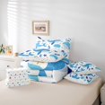 thumbnail image 5 of meiyoeat Cute Ocean Jellyfish Star Whale Twin Bedding for Boys Girls, Kawaii Marine Wildlife Bedding Comforter Set, Blue White, Polkadot Reversible, 7-Piece, 5 of 6