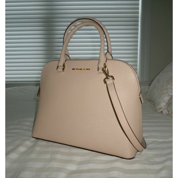 Michael Kors Cindy Dome Large Saffiano Satchel, oleander