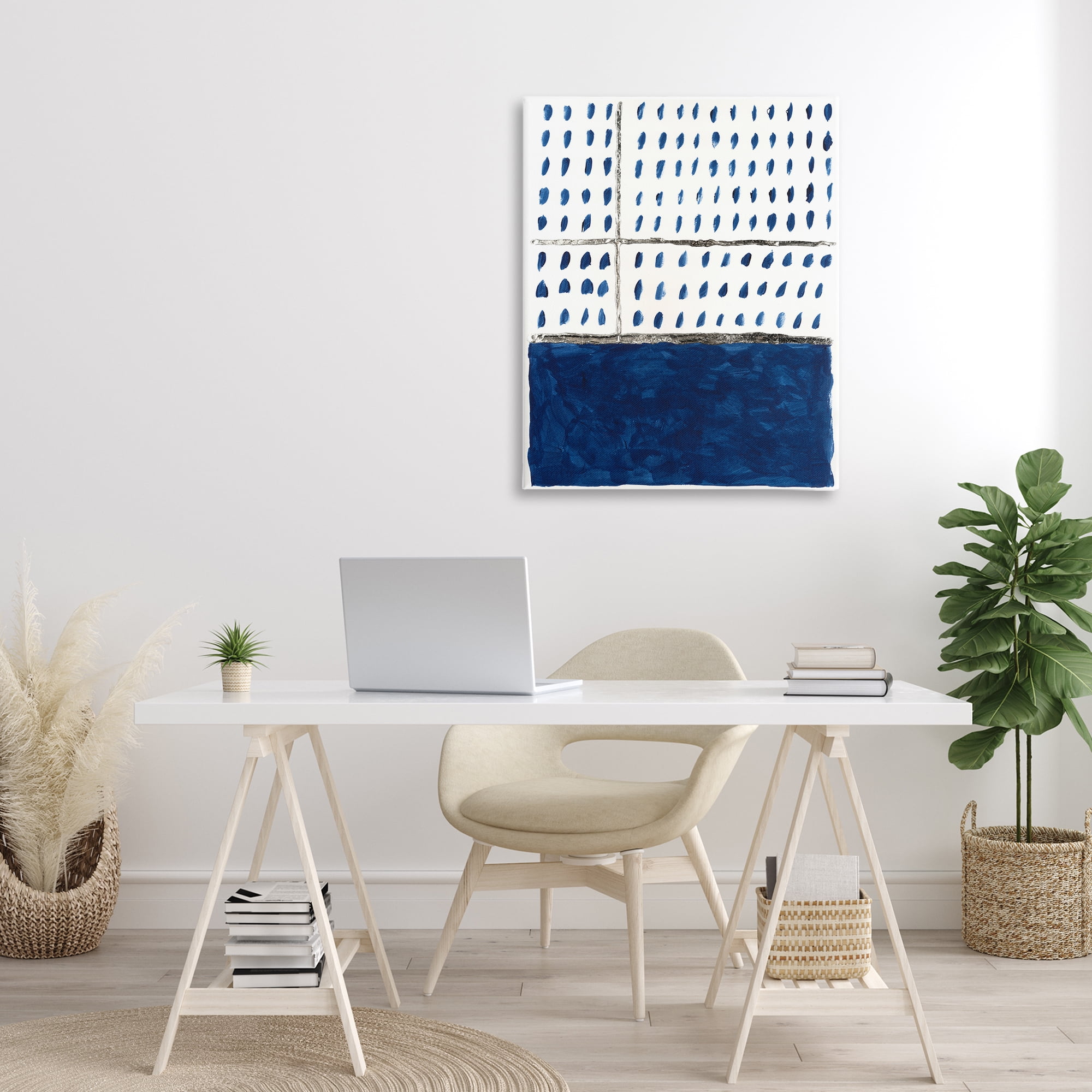 Stupell Industries Modern Dot Pattern Abstract Painting Gallery Wrapped Canvas Art Print Wall Art, 30 x 40