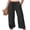 Black, variant on Womens Casual Wide Leg Pants Elastic Waist Drawstring Lightweight Flowy Beach Palazzo Pants with Pockets