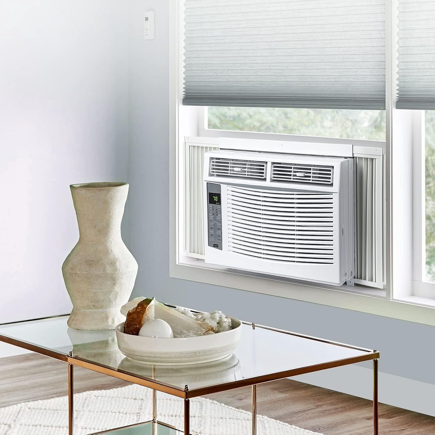 6000 BTU Window Air Conditioner, Smart WiFi & Remote Control, Quiet 50dB AC Unit for Rooms Up to 250 Sq. Ft., 24H Timer, Energy-Saving ECO & Sleep Mode, Easy Installation Kit Included, White