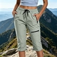 thumbnail image 2 of Erwazi Capri Pants for Women Summer Quick Dry Hiking Cargo Drawstring Waist Outdoor Capris with Pocket, 2 of 8