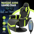 thumbnail image 2 of BEZT Massage Gaming Chair with Bluetooth Speakers,Ergonomic Computer Recliner Gaming Chair w/Adjustable Backrest Footrest High Back Pillow,Green, 2 of 5