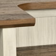 thumbnail image 2 of Uforic 6 Tier Home Bar Unit with LED Light, 55" Wine Cabinet with 2 Drawers, Farmhouse Mini Liquor Bar with Wine Rack and Footrest Bar Table for Home Pub, Party, Walnut, 2 of 9