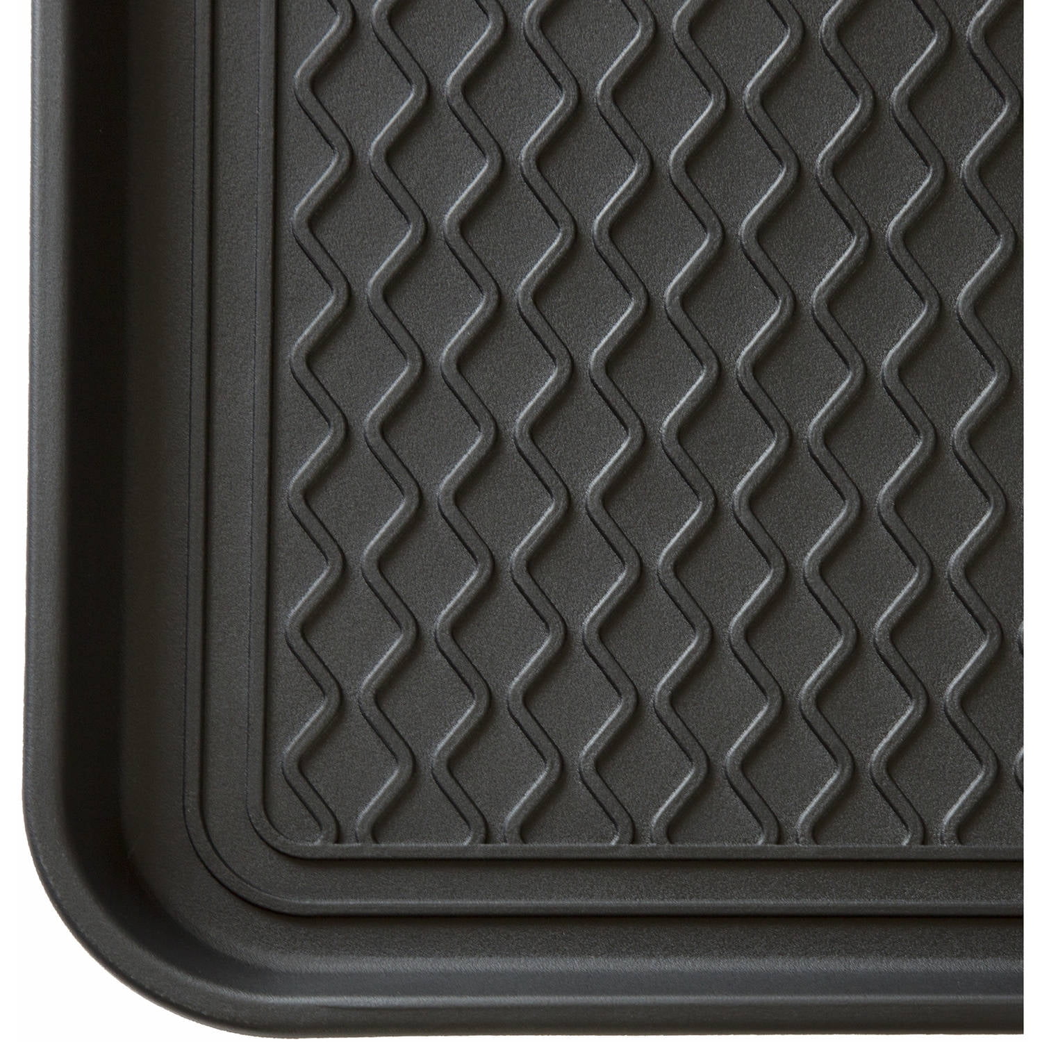 Project Source Black Rectangular Indoor or Outdoor Decorative Boot Tray in  the Mats department at