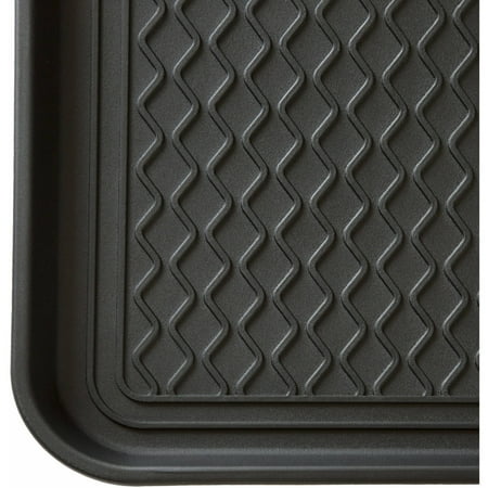 Stalwart All-Weather Indoor/Outdoor Boot Tray with Raised Edge (Black)