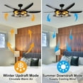 thumbnail image 6 of Ohniyou 52" Caged Outdoor Ceiling Fan with Light and Remote Farmhouse Rustic Black Ceiling Fans for Patio Home Kitchen Bedroom, 6 of 12