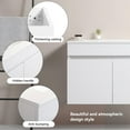 thumbnail image 5 of Wall Mounted Bathroom Vanity with White Ceramic Basin & 2 Soft Close Doors White - 24" L, 5 of 5