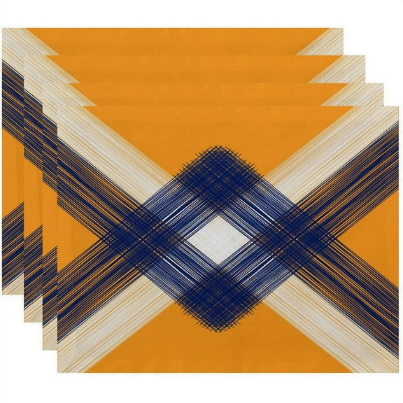 Simply Daisy 18" x 14" String Art Geometric Print Placemats, Set of 4