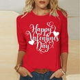 thumbnail image 2 of BLVB Valentines Day Shirts Women Cute Heart Shirt Casual Valentines Shirts for Women 3/4 Sleeve Crewneck Graphic Tees Tops, 2 of 5