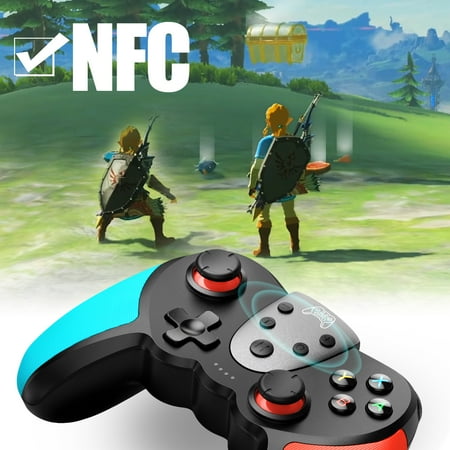 Wireless Pro Controller for Nintendo Switch/Switch OLED/Switch Lite, TERIOS Switch Remote Gamepad with Precise Joystick/Dual Vibration Motors/3 Turbo Speed/Wake-up Function(Blue/Red)