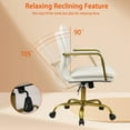 thumbnail image 6 of YJETYH Ergonomic Office Chair - White Leather Desk Chair, 23.62"D×19.68"W×40.55"H, 360° Swivel Adjustable Height for Home Office Study​, 6 of 9