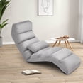 thumbnail image 1 of Costway Folding Floor Lazy Sofa, Chaise Lounge Sofa with 5-Position Adjustable Backrest Gray, 1 of 9